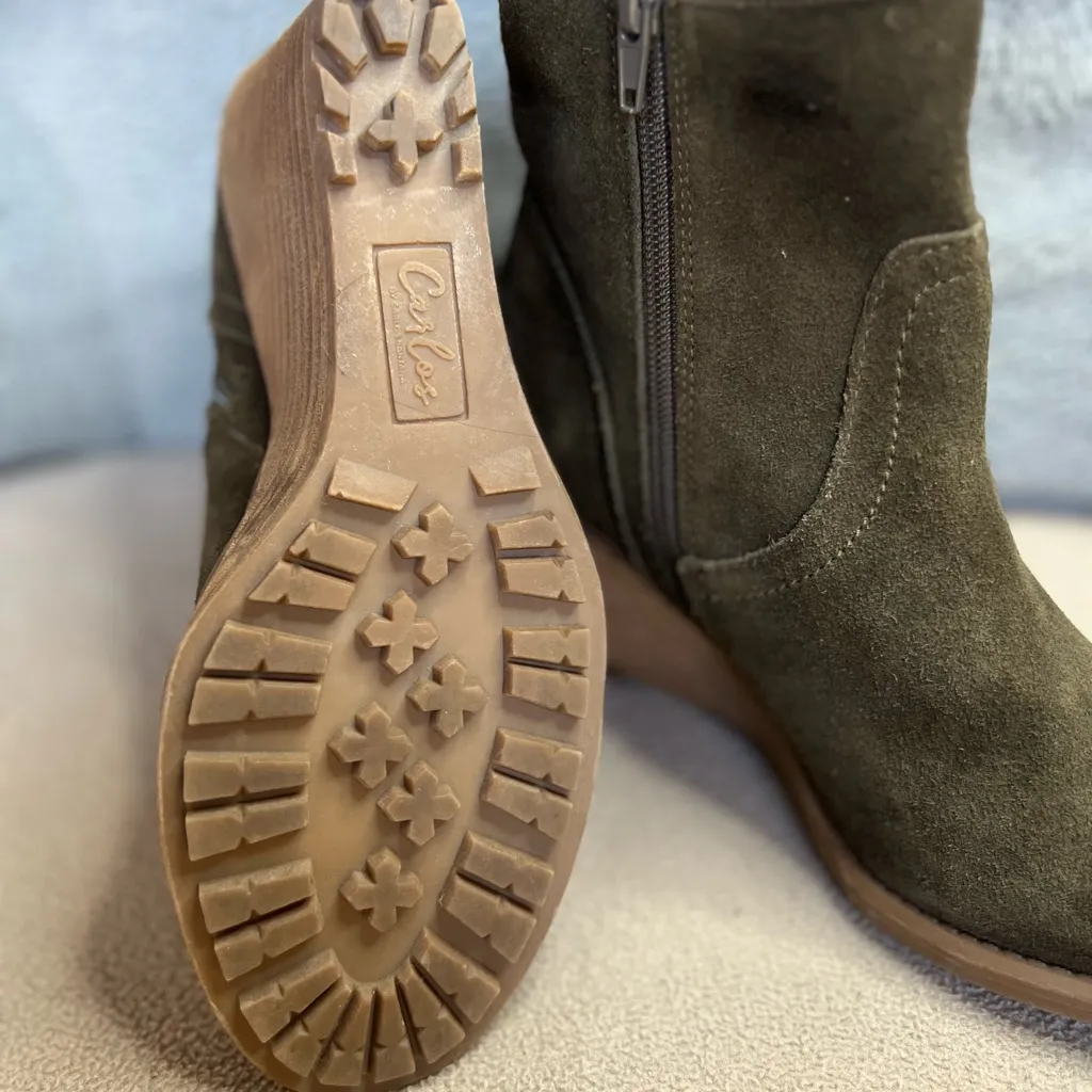 Carlos by Carlos Santana suede Ankle Boots with Wedge Heel Brown Size 8 - Image 6