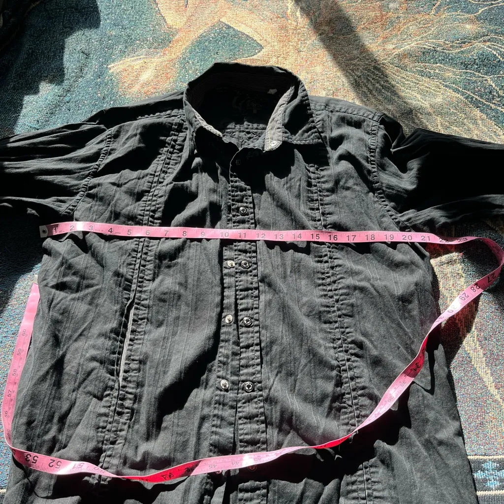 Vintage Guess Black Collared Button Up Shirt Women’s L Y2K Embroidered Bird - Image 13