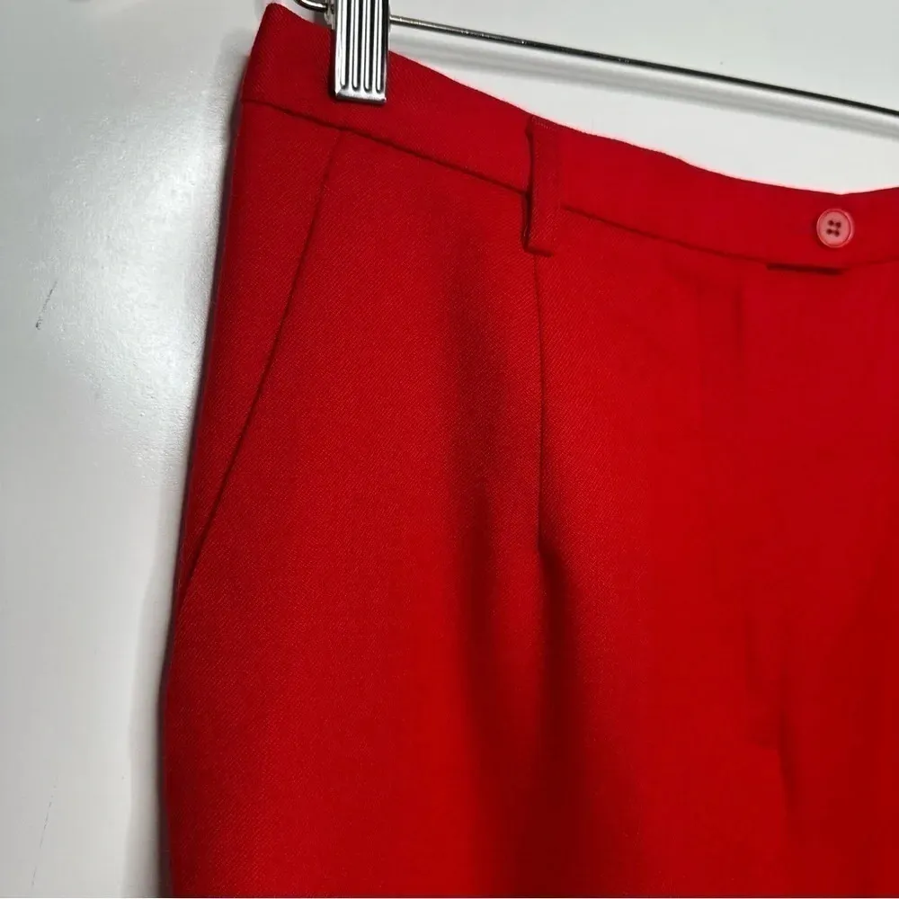 Pendleton Red 100% Virgin Wool Ultra High-Rise Straight Leg Pants Size 8P - Image 4