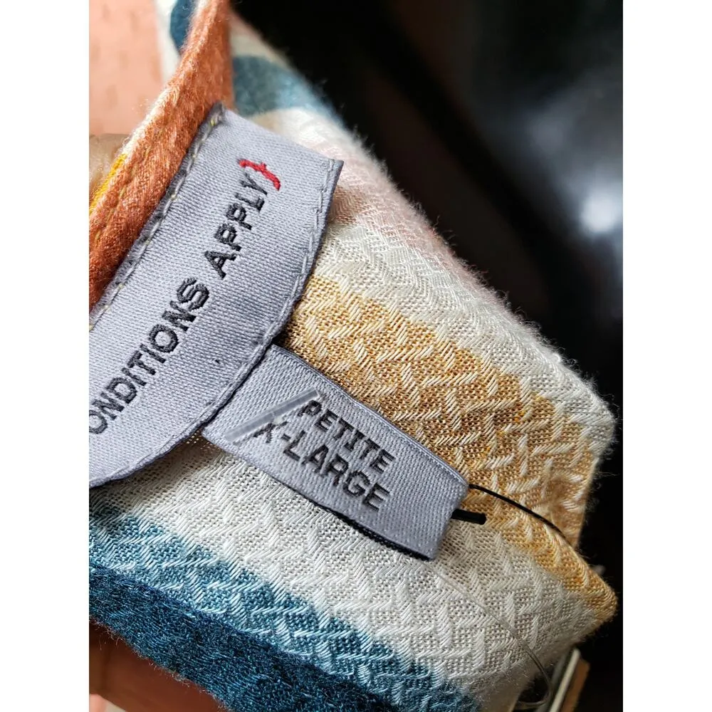 Anthropologie Dress Women Petite XL Multicolor Wrap V Neck Long Sleeve Boho - Image 12