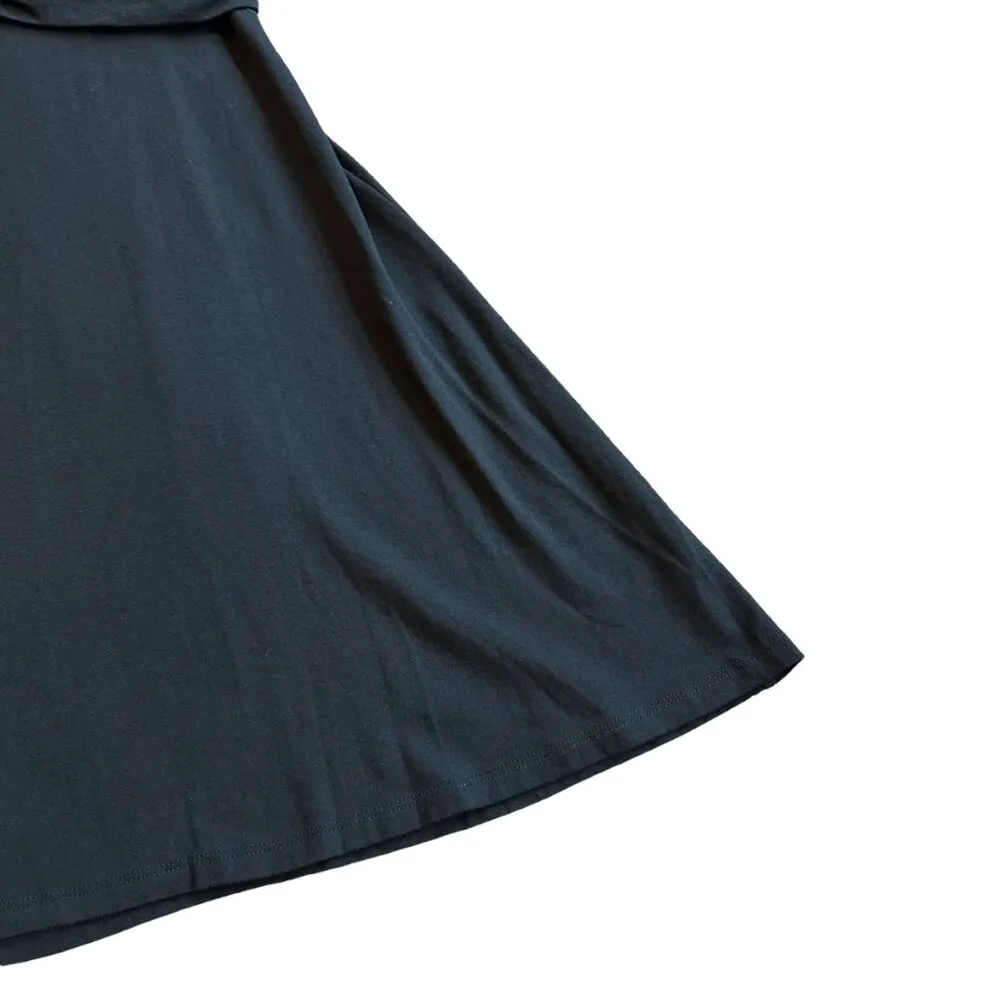 Boston Proper Black A-Line Dress Stretch Knot Waist Cotton Size Small Women's - Image 9