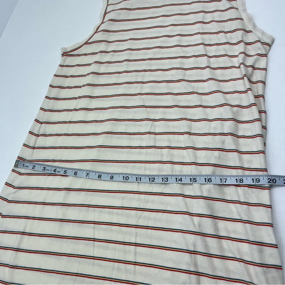 The Great. Cream Striped Sleeveless Maci Dress 100% Cotton Women SZ 2 *TINY FLAW - Image 9