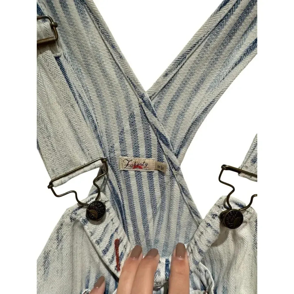 Faherty  Topsail Striped Train  Distressed Straight Leg Overall Size Medium - Image 5