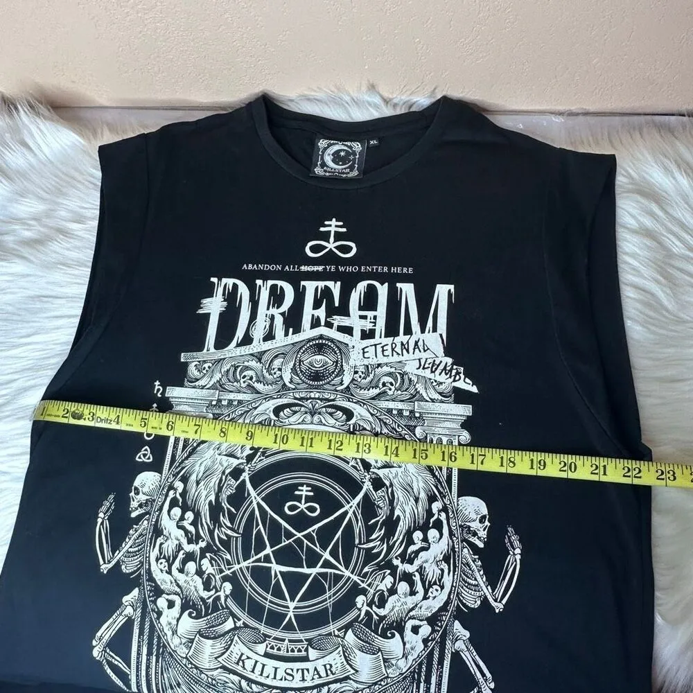 Killstar Gothic Goth Occult Unisex Longline Tank Top T-Shirt Insomnia Size XL - Image 7