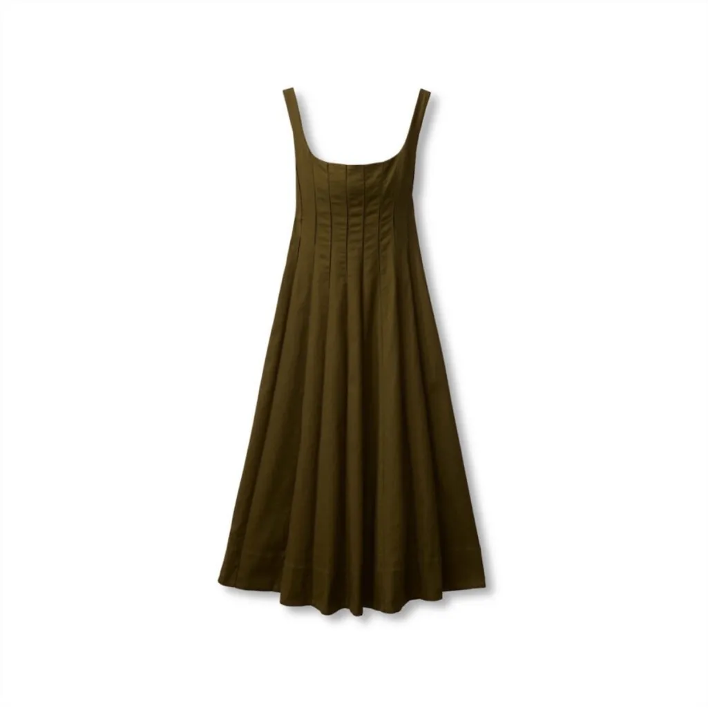 Tecovas Olive Green Midi Dress Size L - Image 3