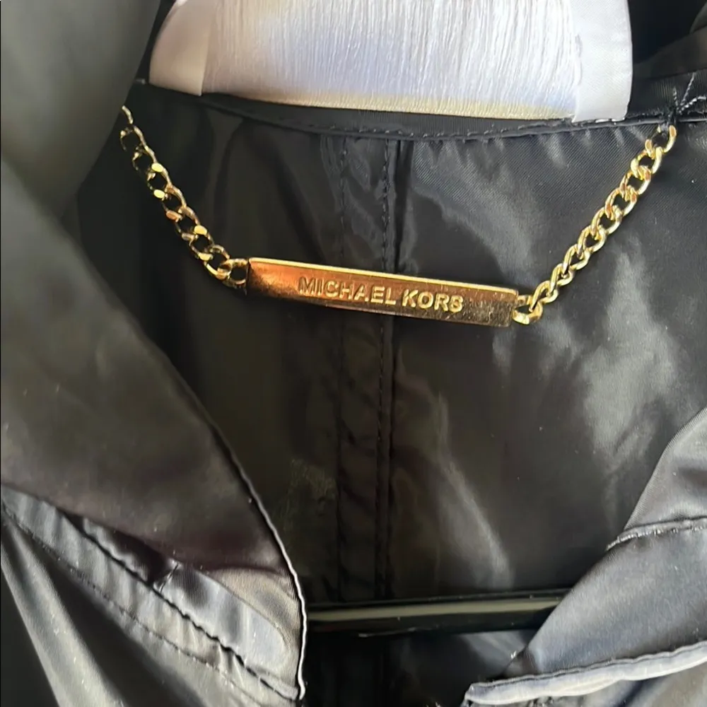 Michael Kors Black Utility Jacket with Hood and Drawstring Waist - Image 3