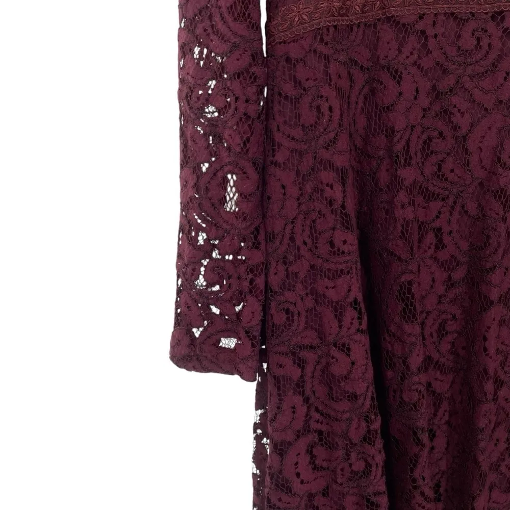 Kimchi Blue Dress Babydoll Lace Maroon Vamp Whimsigoth - Image 4