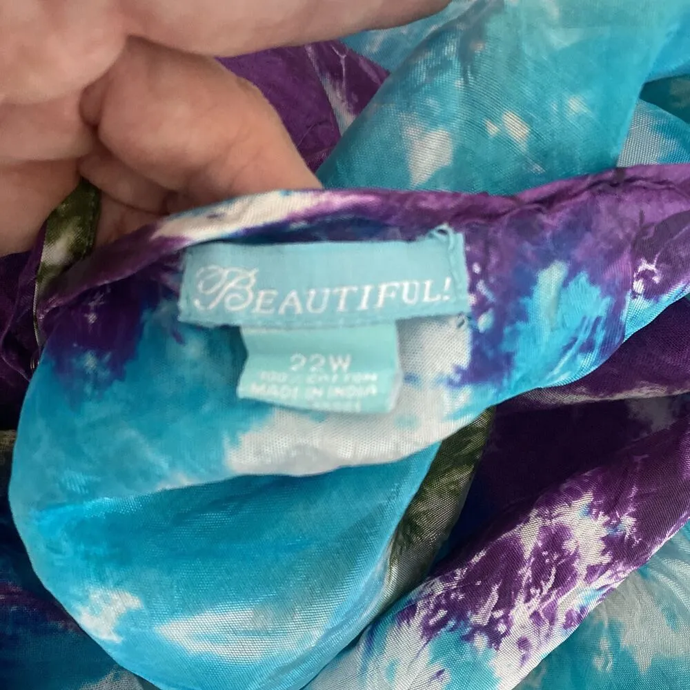 Beautiful!‎ Womens 22W Beach Coverup Tie Dye Beach Resort Vacation - Image 6