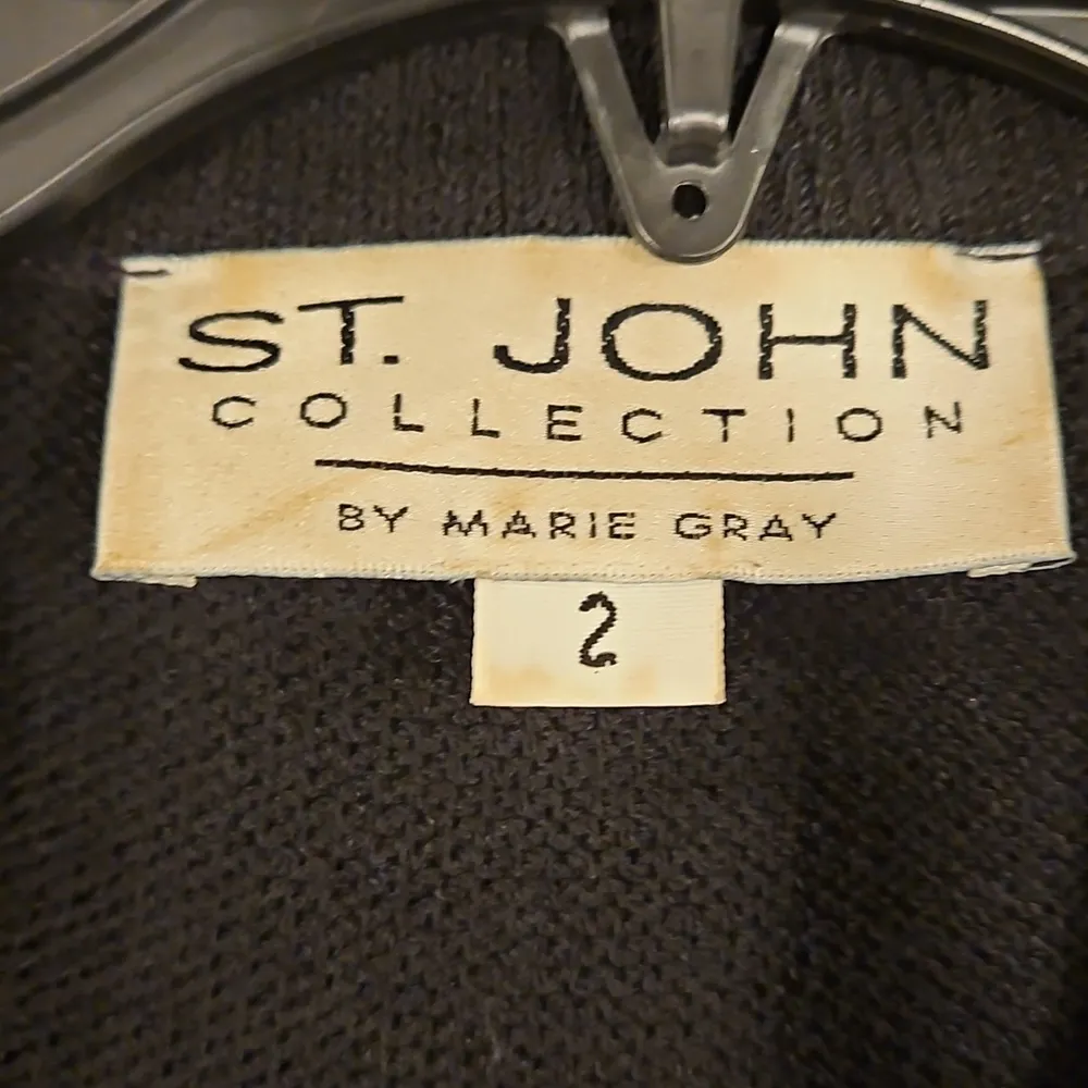 💕ST JOHN💕 Vintage Half Zip Santana Knit Pencil Dress ~ Black 2 - Image 8