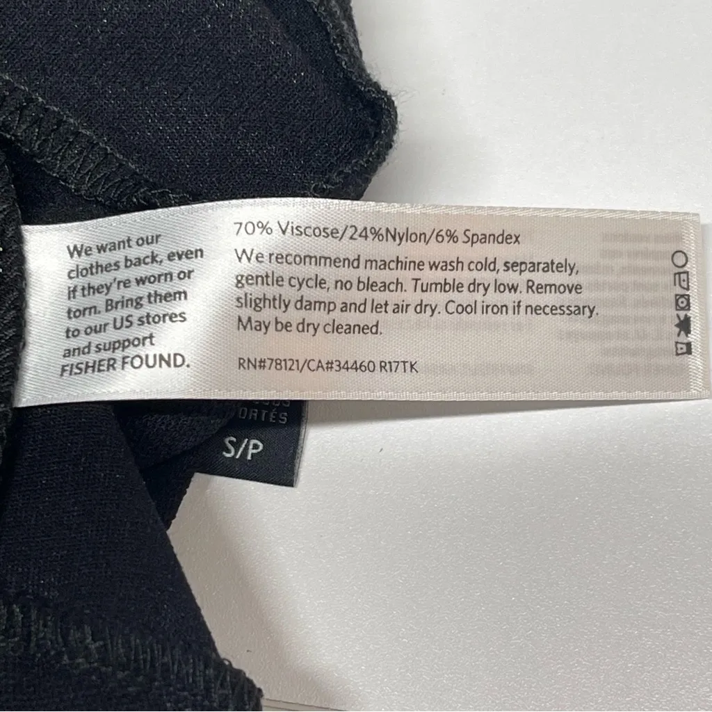 Eileen Fisher Washable Stretch Crepe Pant Women's S/P in Black Slim Fit - Image 7