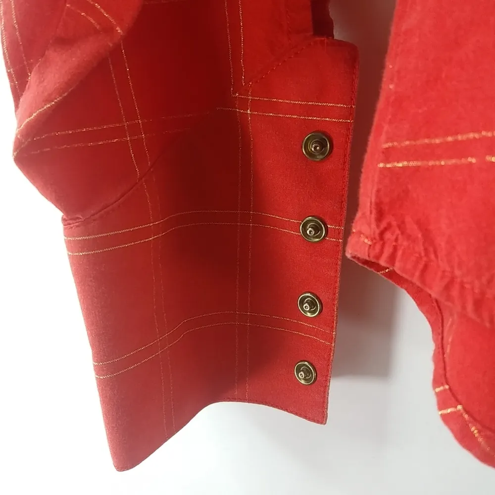 Cruel Girl M Western Cowgirl Red Gold Top - Image 5