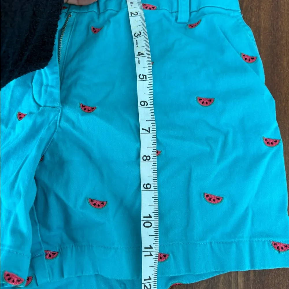 Cambridge Dry Goods Turquoise Shorts with Floral Accent Blue Size 6 - Image 4