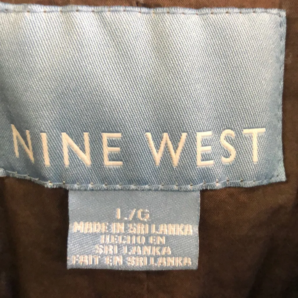 Size Large Nine West brown knee length jacket - Image 2