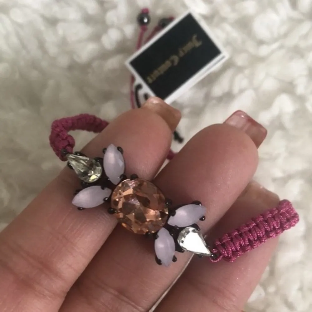 Juicy Couture NWT Jeweled Macrame Crochet Corded Friendship Bracelet Authentic - Image 2