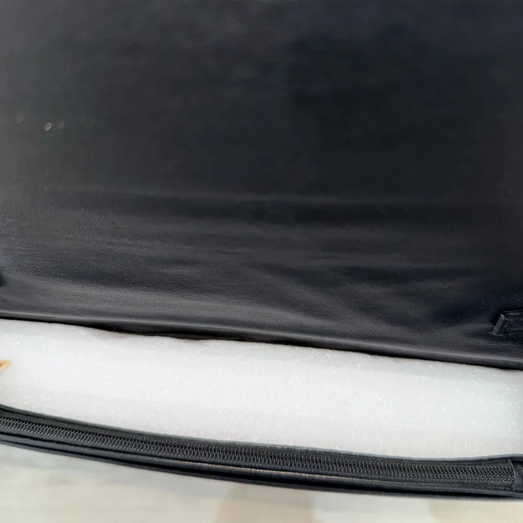 Badgley Mischka Black V Quilted Vegan leather Crossbody Bag with gold chain - Image 6