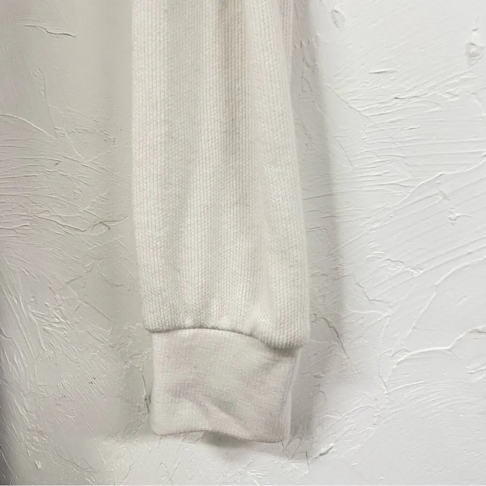 Out From Under UO White Waffle Knit Long Sleeve Cropped Sweater Womens M Baggy - Image 2