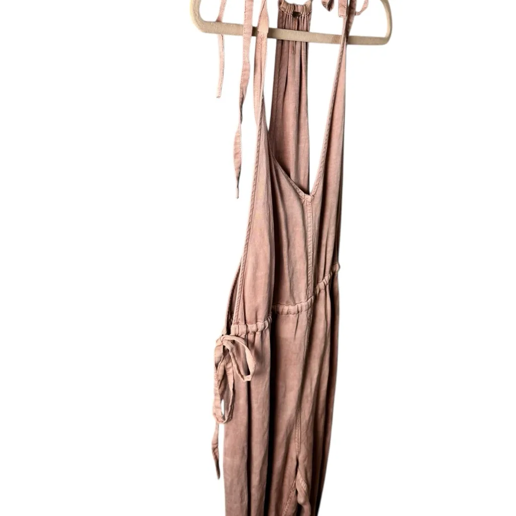 Free People Bare With Me Linen Blend Jumpsuit Blush Pink XS - Image 5