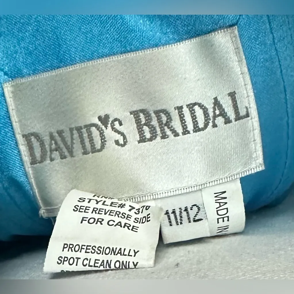 David’s Bridal sz 11/12 blue with sequins long formal dress - Image 4