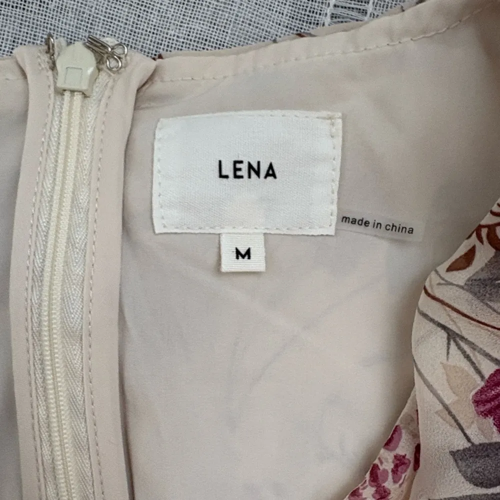 Lena Purple and Cream Floral Long Sleeve Dress Size M - Image 7