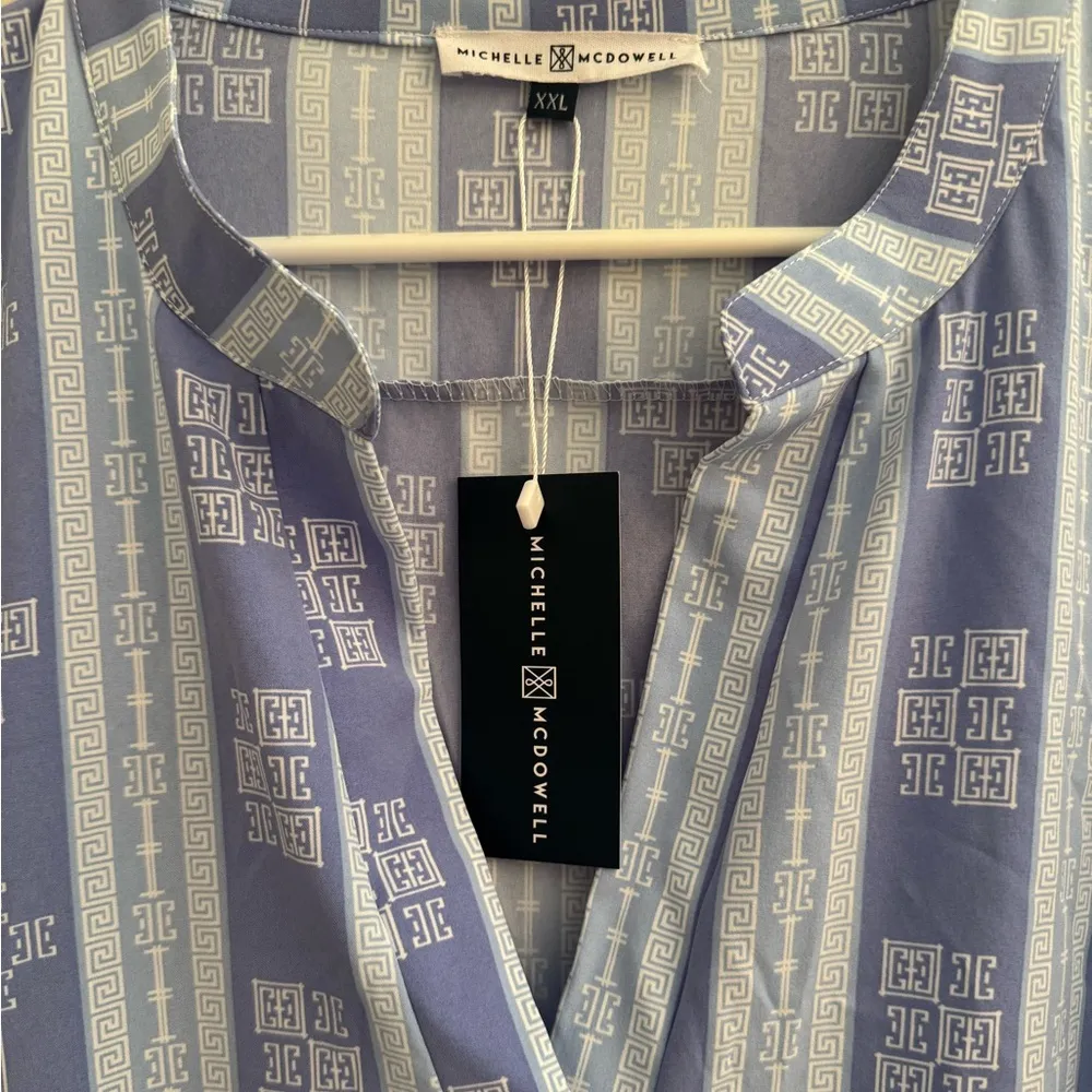 Michelle McDowell Morgan Dress Santorini Blue Size XXL NWT Tiered Babydoll - Image 4