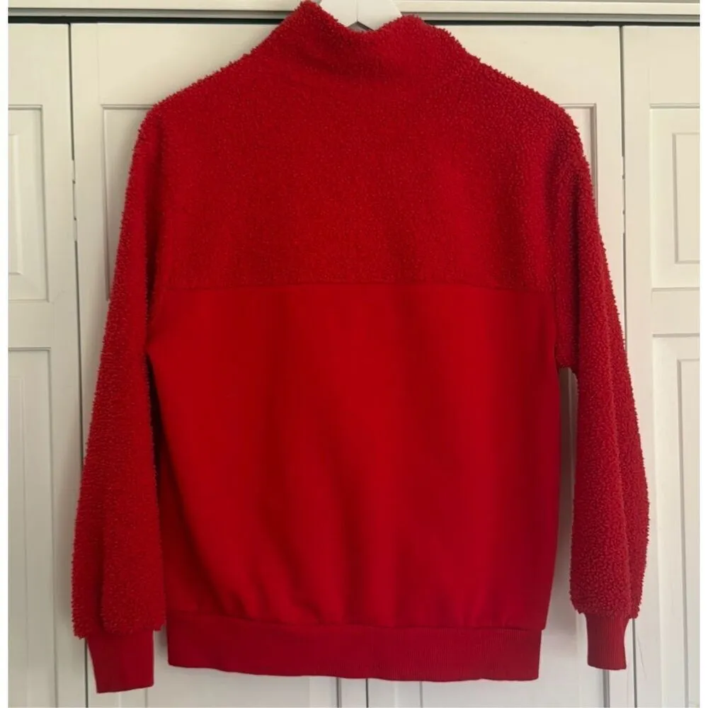 Time And Tru red Sherpa pullover sweater M 8/10 Red Size M - Image 11