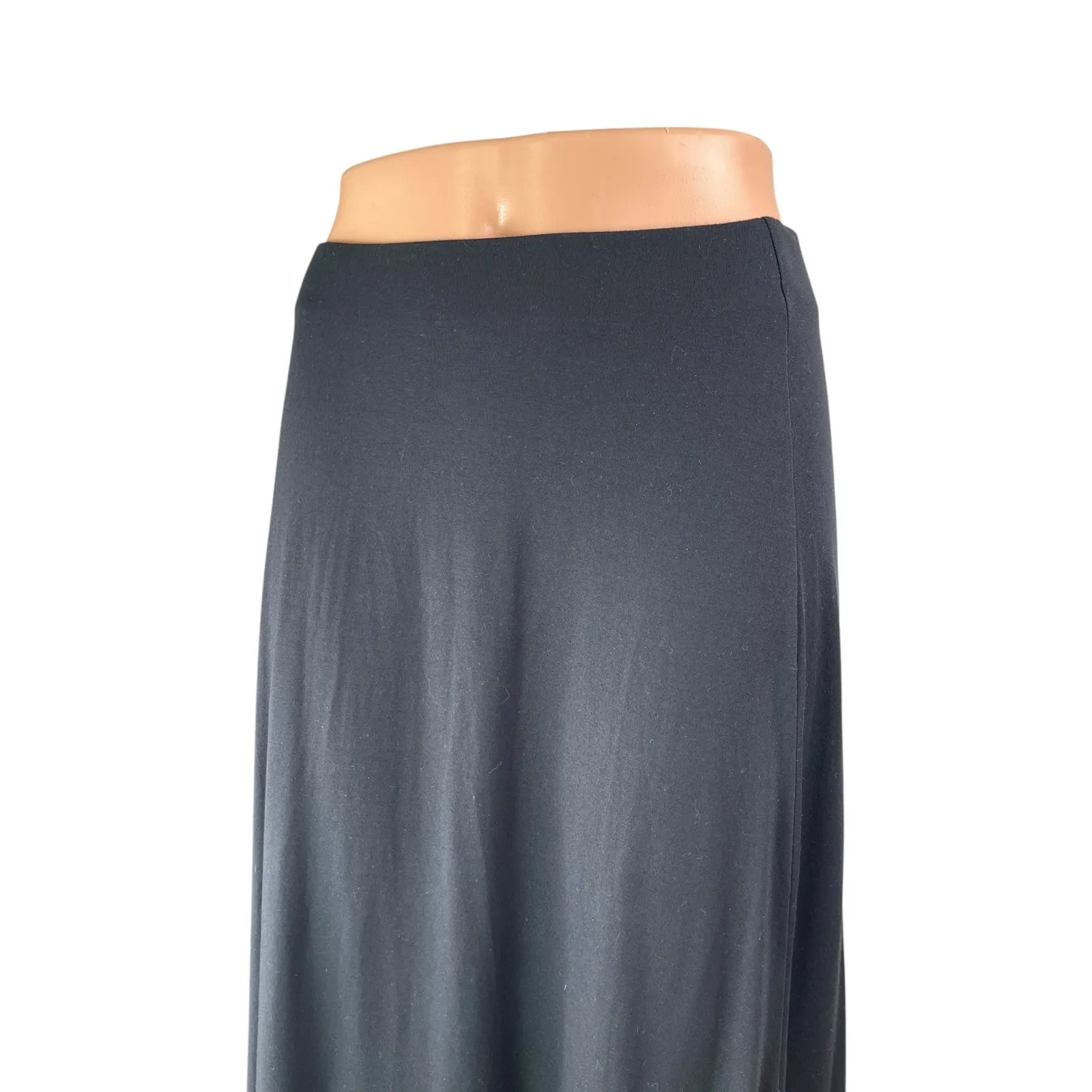 NEW Na-Kd Women's Black Elastic Waist Soft Line Flowy Maxi A-Line Skirt Size L - Image 3