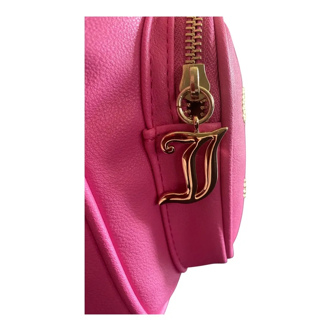 NWT-JUICY COUTURE-OBSESSION PINK MEDIUM BACKPACK MSRP$99 Gold studded logo on front  Branded adjustable straps Gold tone hardware   Zip closure  Front zip pocket One zip inside pocket Two inside open pockets Measures 12x9x4 inches  Brand new with tags  - Image 4