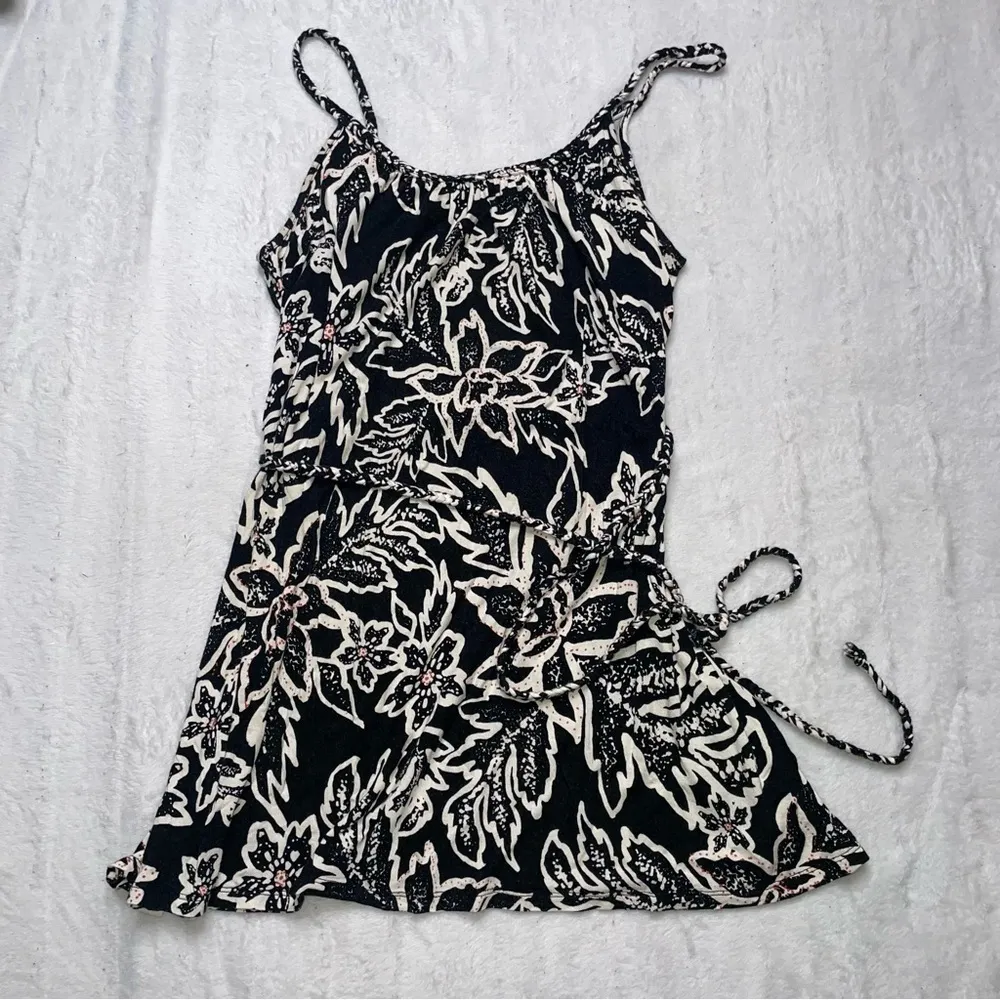 MOTHERHOOD maternity tunic tank, braided floral top with belt small - Image 9