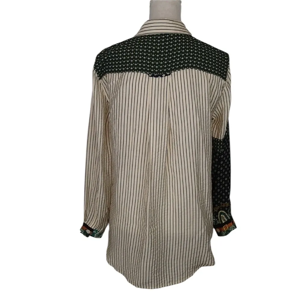 John Mark Striped and‎ Paisley Button-Up Shirt size Large - Image 5