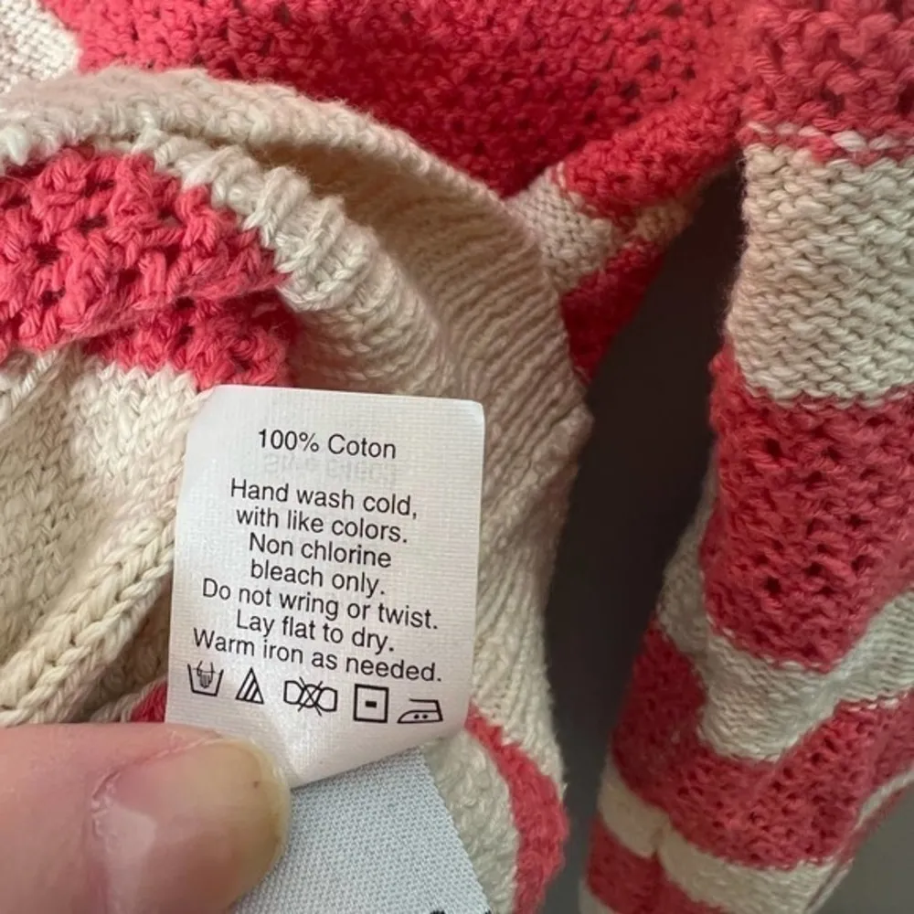 Madewell Wallace Prism Open Coral Sweater 100% cotton long sleeve sweater XS - Image 9