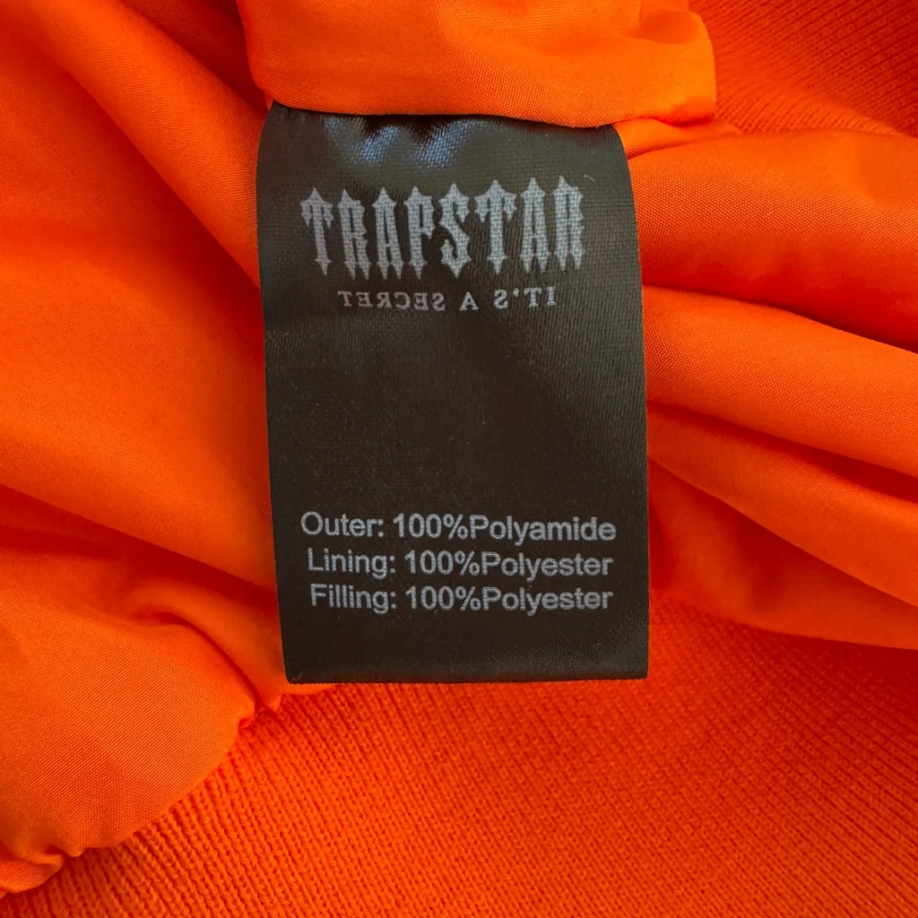 Trapstar Bright Orange Full Zip Cropped Bomber Jacket - Image 7