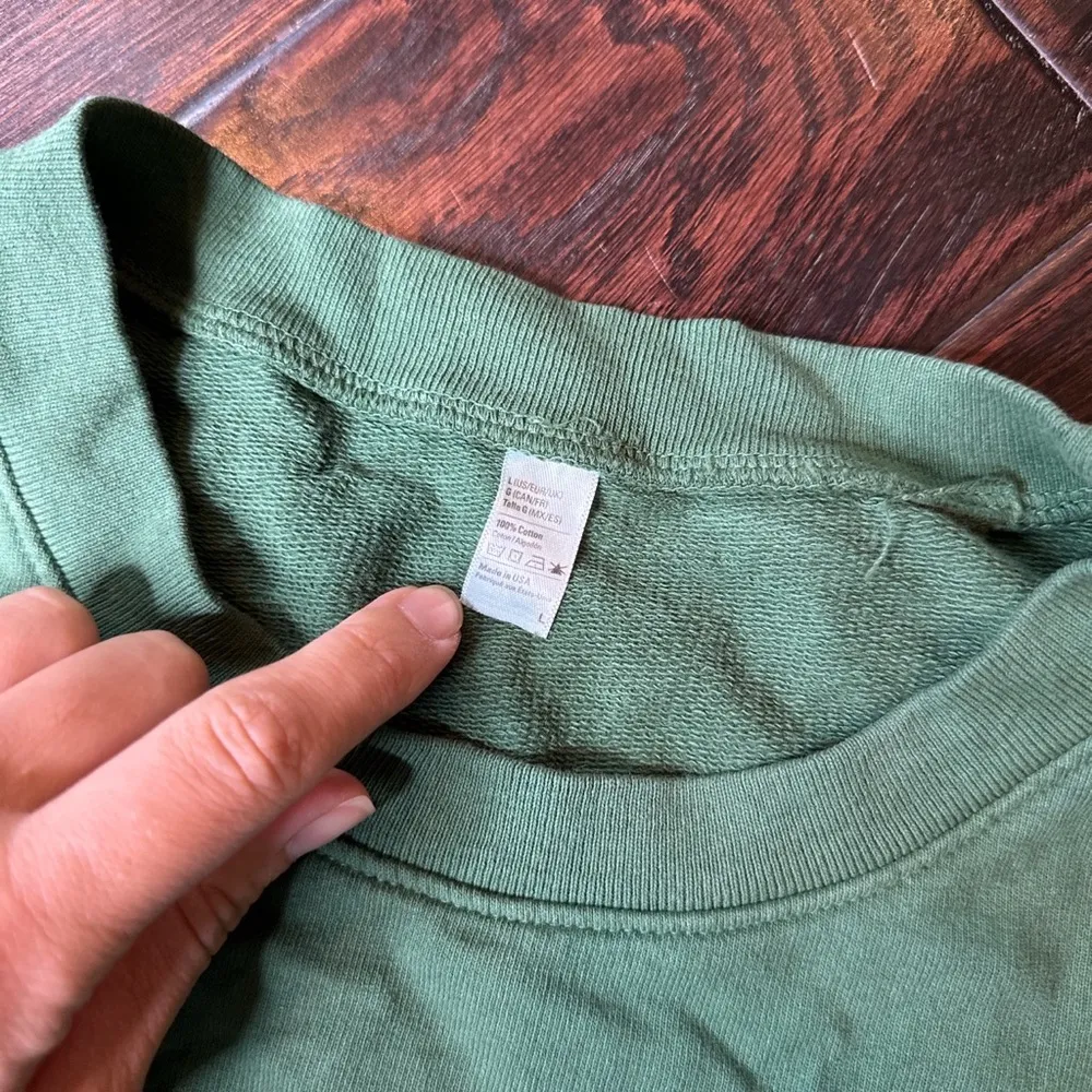 Crew neck, long sleeve, Terry cotton sweater Los Angeles Apparel unisex summer - Image 4