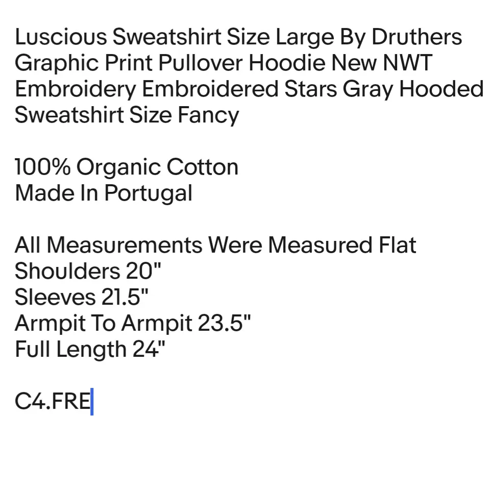 Luscious Sweatshirt Size Large By Druthers Graphic Print Pullover Hoodie New NWT  - Image 2