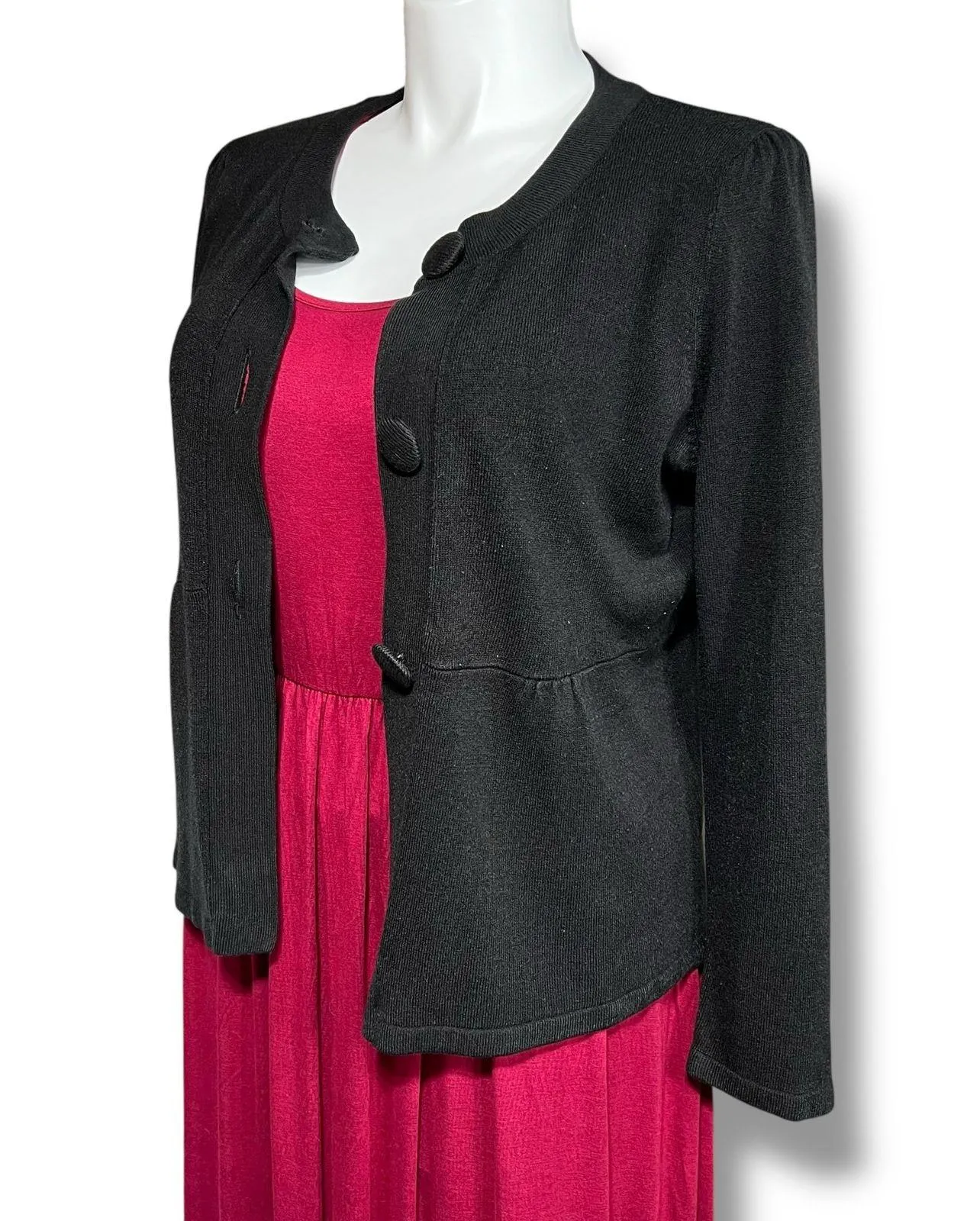 Christopher and Banks Womens Cardigan Sweater Button Down Long Sleeve Black XL - Image 6