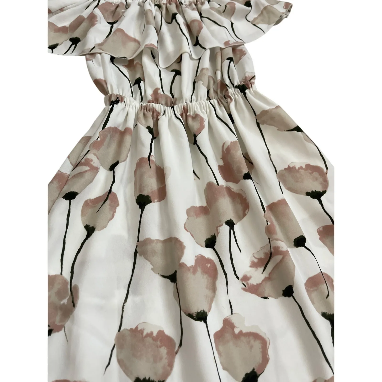 Aritzia‎ Wilfred Off-The-Shoulder Hosta Dress in Oak/Prima Floral Size XXS - Image 5