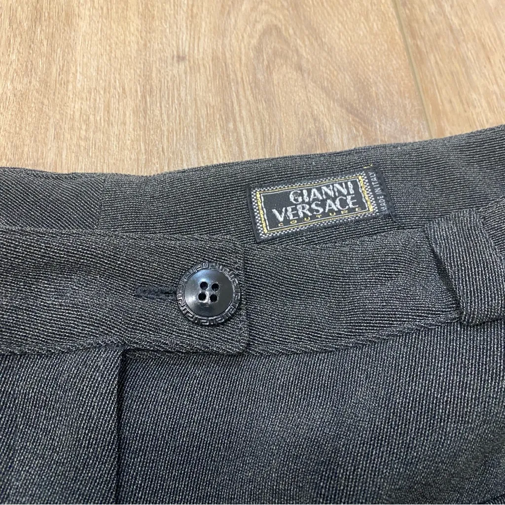 VINTAGE! 🌟VERSACE🌟 COUTURE WOOL DRESS TROUSER PANT GREY SZ 44 IT OR 8 US - Image 7