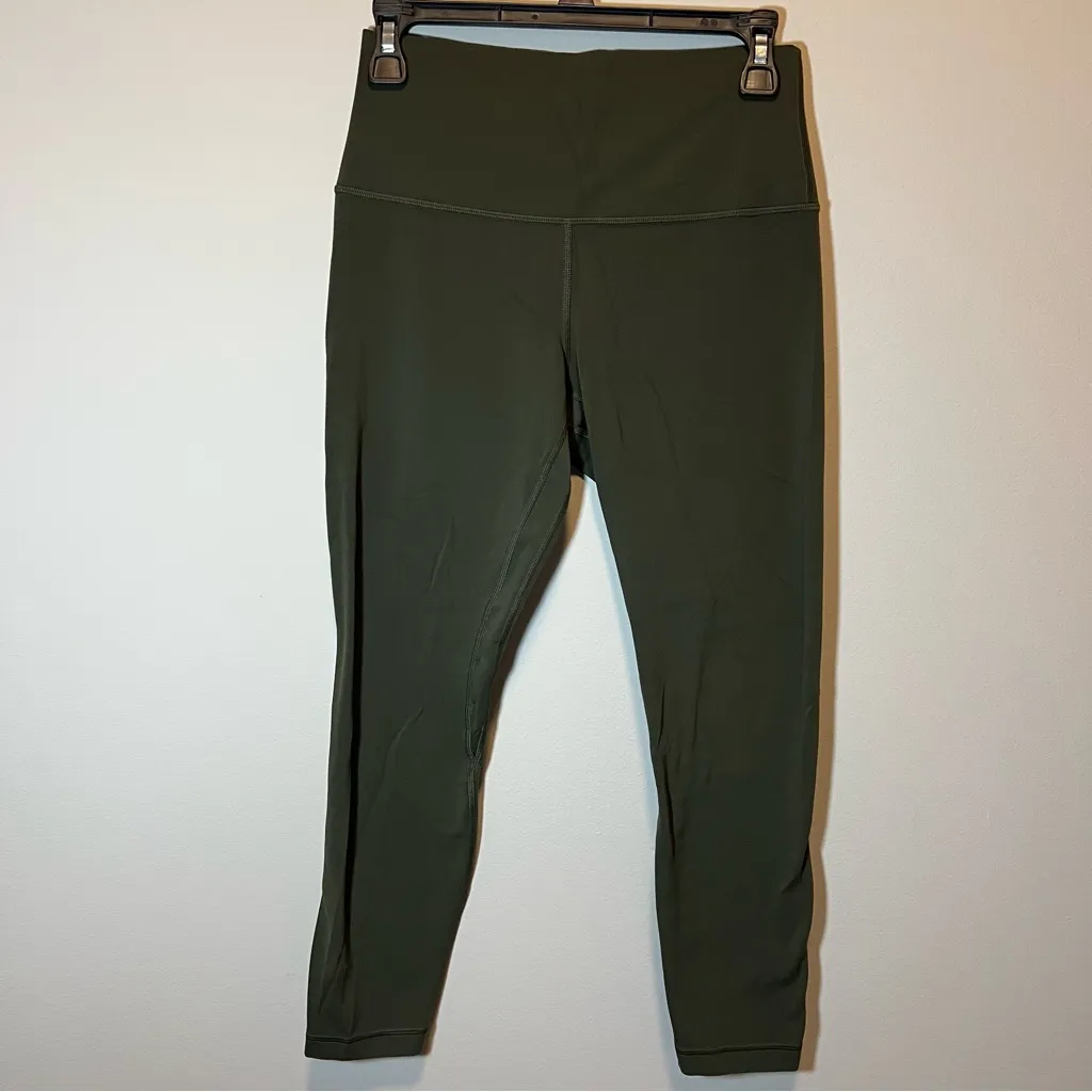 Lululemon Align Crop Olive Green Leggings 25” 8 - Image 3