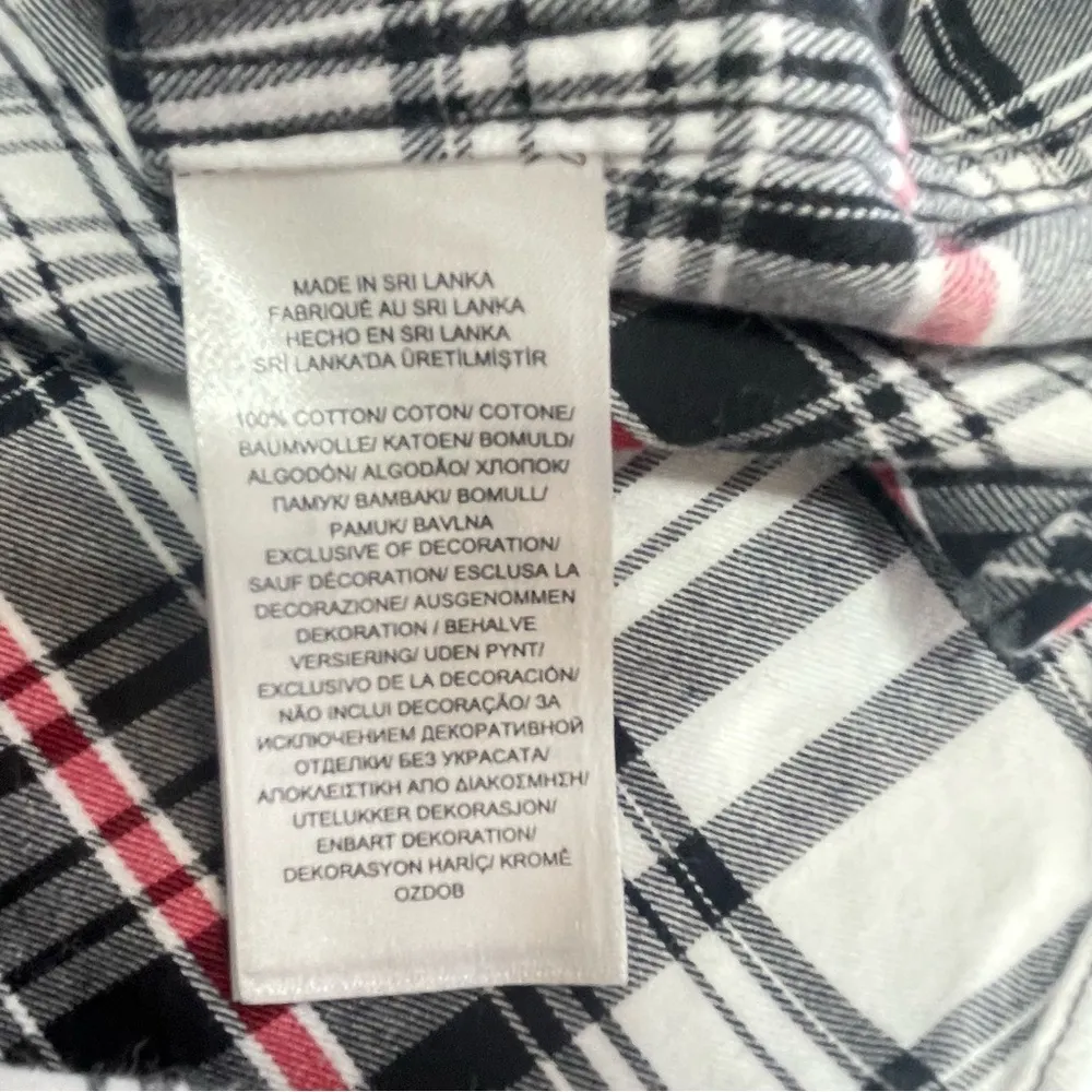 Lauren Ralph Lauren Plaid Non Iron Dress Shirt S White Black Red Blouse - Image 11