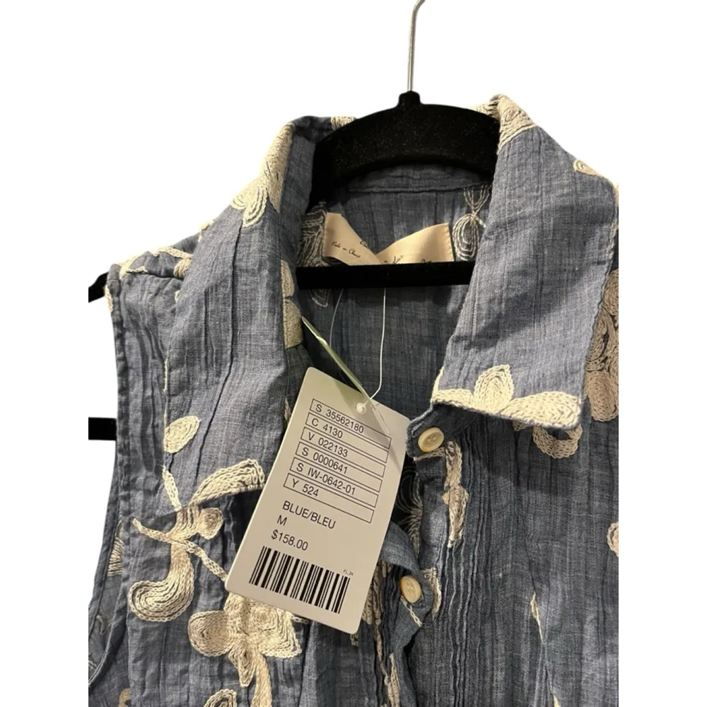 Anthropologie NWT Isabella Sinclair Floral Embroidered Sleeveless Dress Size Med - Image 3