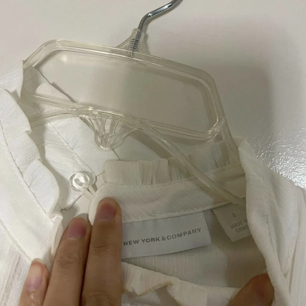 New York and company white lace boho tiered with slip dress size small White - Image 5