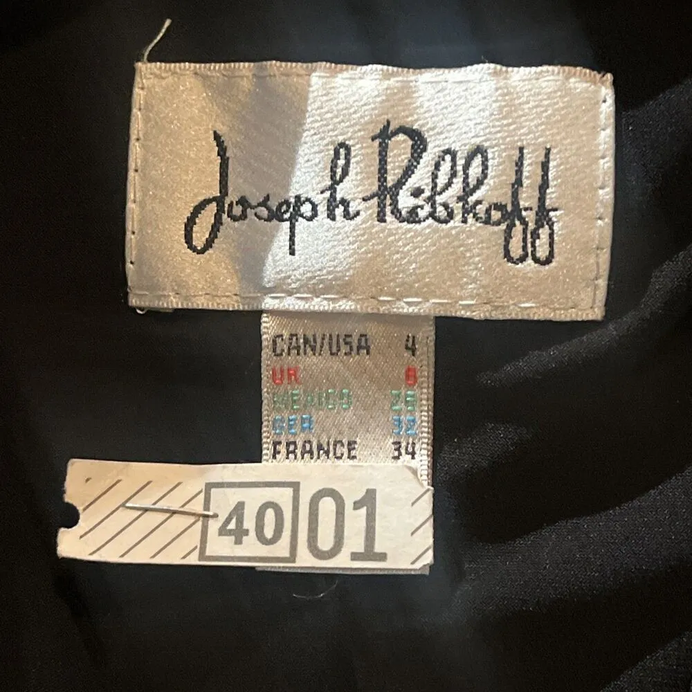 Joseph Ribkoff Black Sleeveless Jersey Midi Dress Size 4 Draped Sides - Image 2