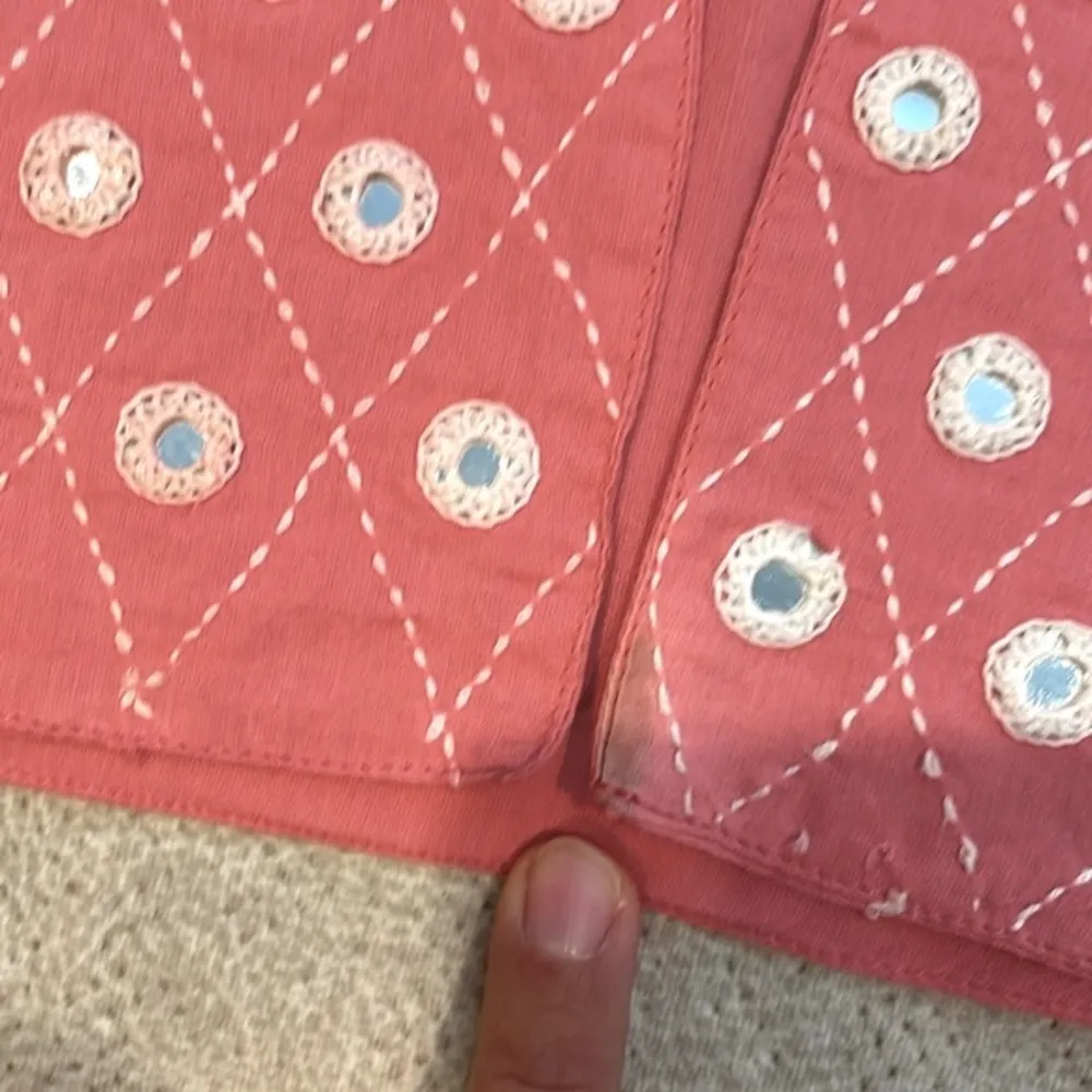 Real mirror work pink cotton vest handmade Size XS - Image 6
