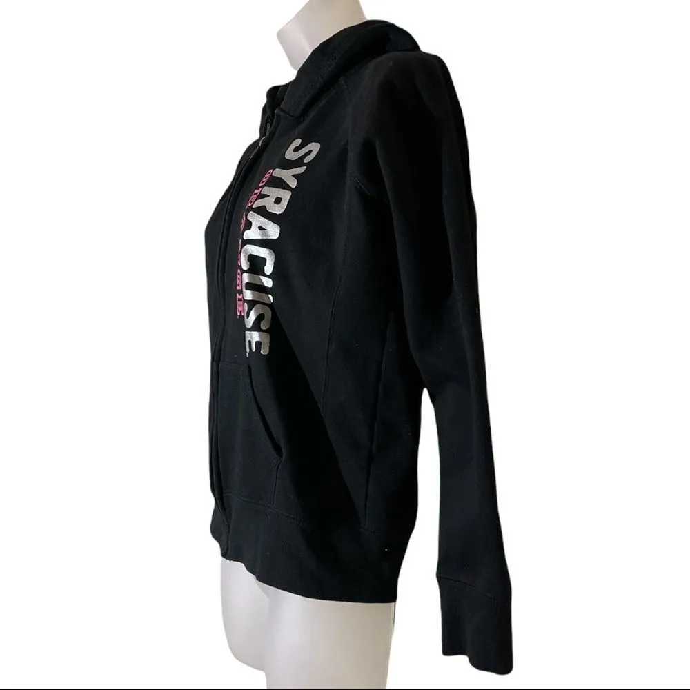 Syracuse Orange Dark Navy Blue Cropped Zip Front Hoodie Colosseum Athletics S - Image 3