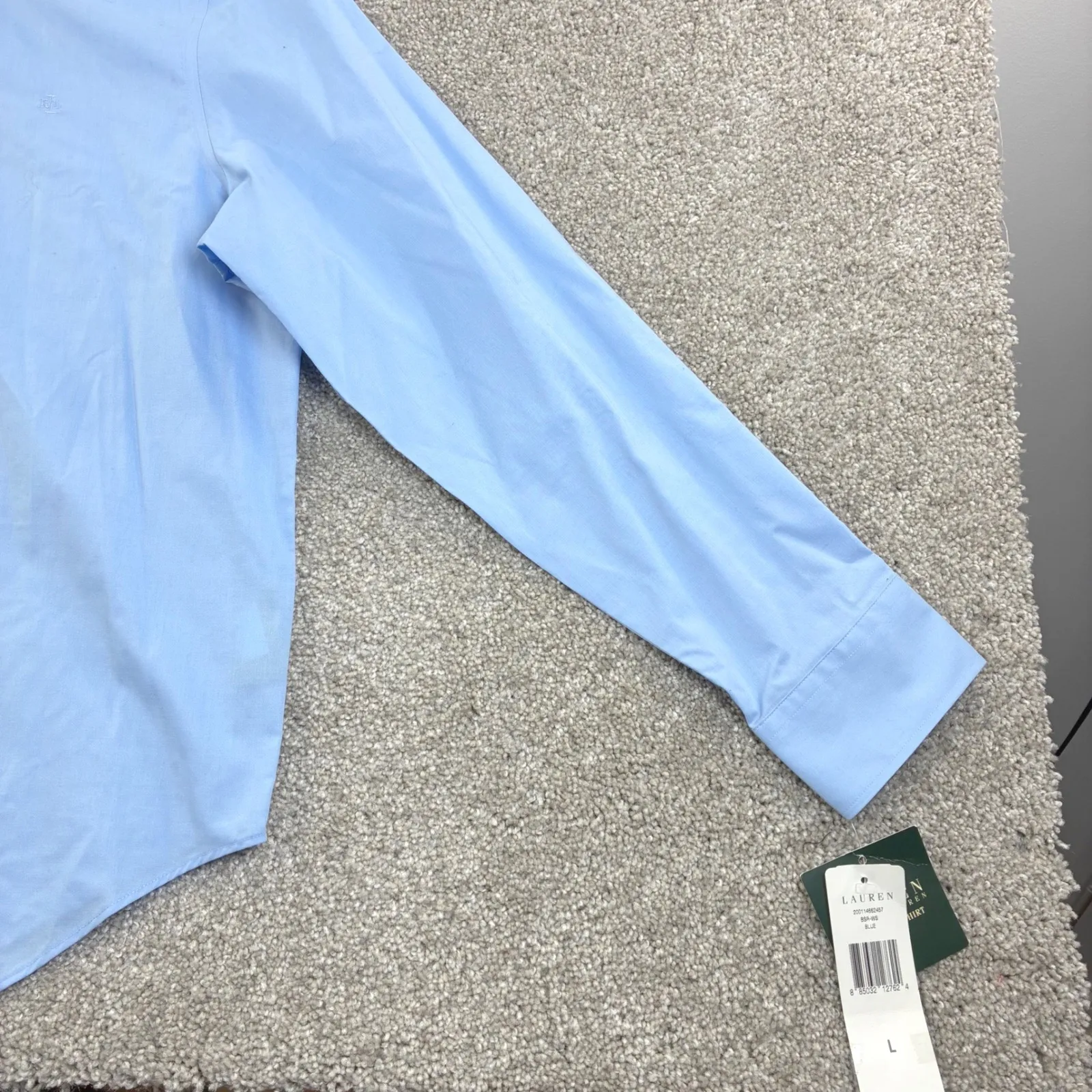 Lauren Ralph Lauren Black Label Womens PL Non Iron Button Down Shirt Light Blue - Image 3