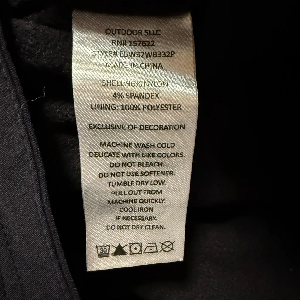 Eddie Bauer Rainer Fleece Lined Pants UPF Pockets Black Size‎ Medium NWT - Image 11