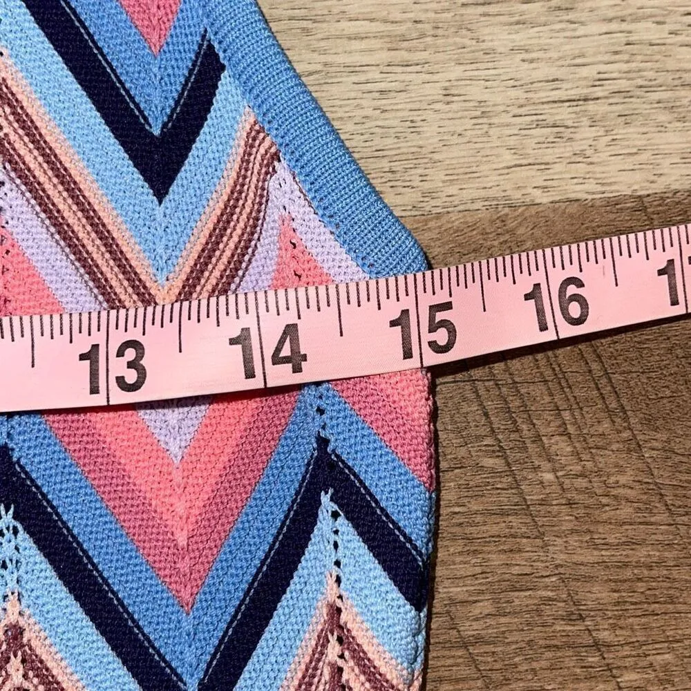 Shoshanna Womens Chevron Knit Adeline Sleeveless Midi Dress Multicolor Small NWT - Image 10