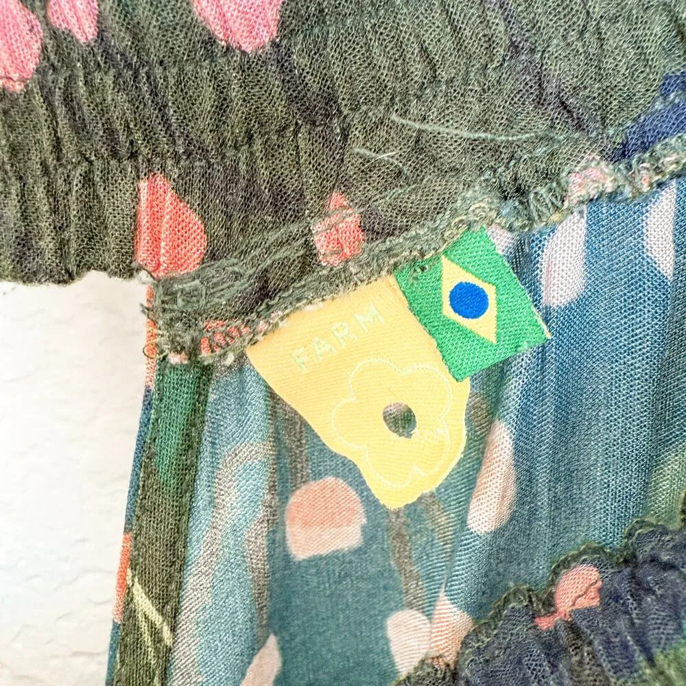 Farm Rio Tropical Print Off Shoulder Jumpsuit Multicolor Size Large - Image 4