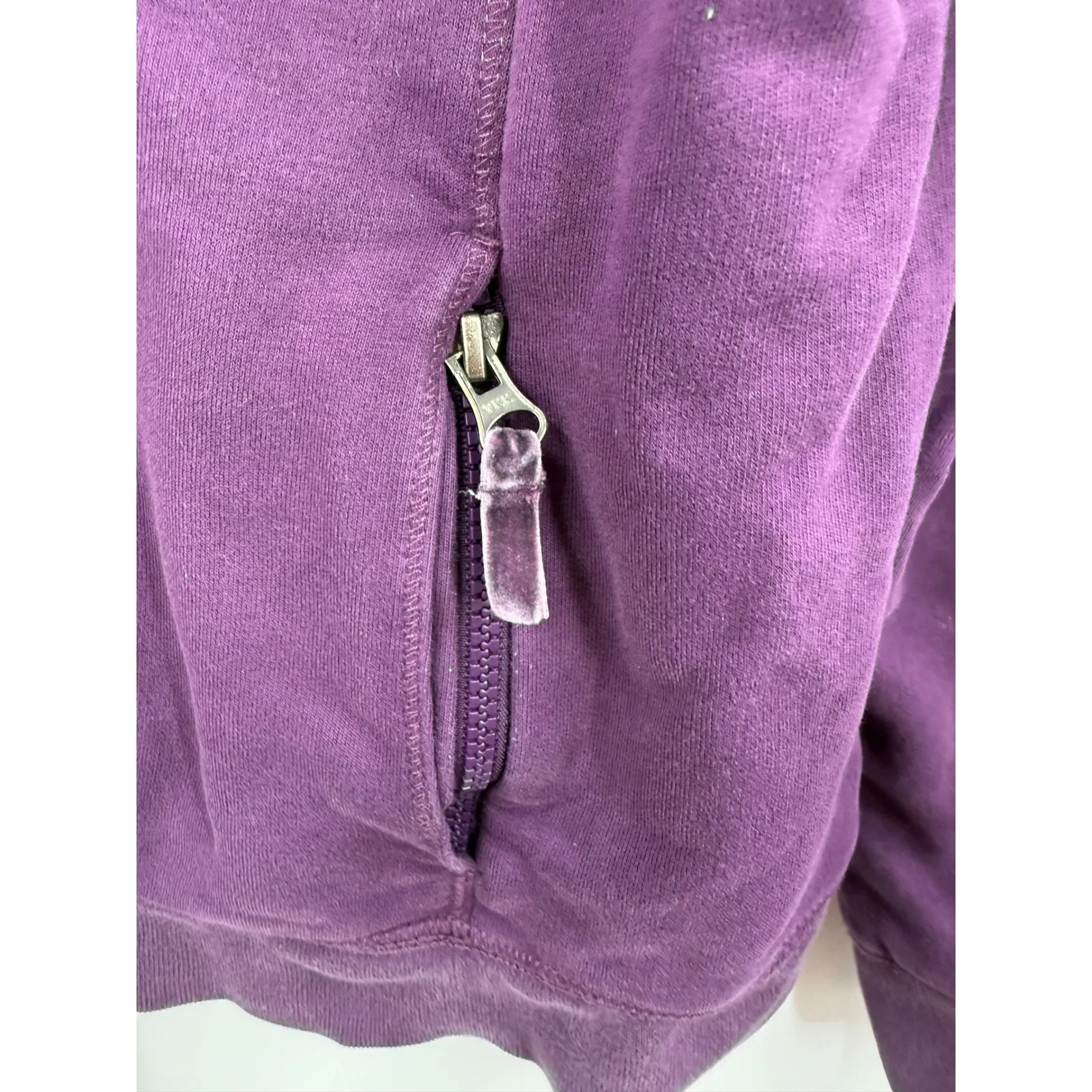LLBean Womens Purple Fleece Lined Zip Up Hoodie Sweatshirt Size L Size L - Image 4