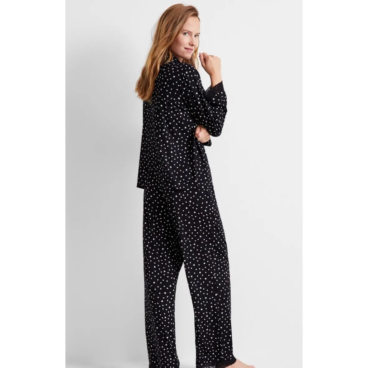 Brand New State of Day Women's Size Large Black Dot Lounge Pajama Set - Image 3