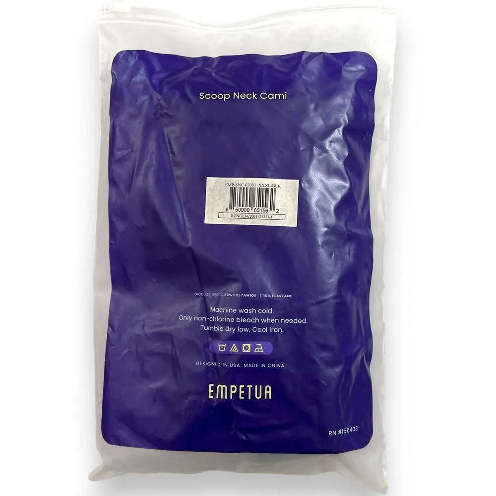 Empetua Womens Scoop Neck Cami Tank Top Slimming Fitted Adjustable Black 3XL Size 3X - Image 13